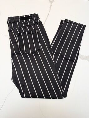 Cello Black & White Pinstripe Skinny Jeans
